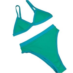 NWOT 93 Play Street Bikini Serena Top and Ryan Bottom in Asian Jade Sz M